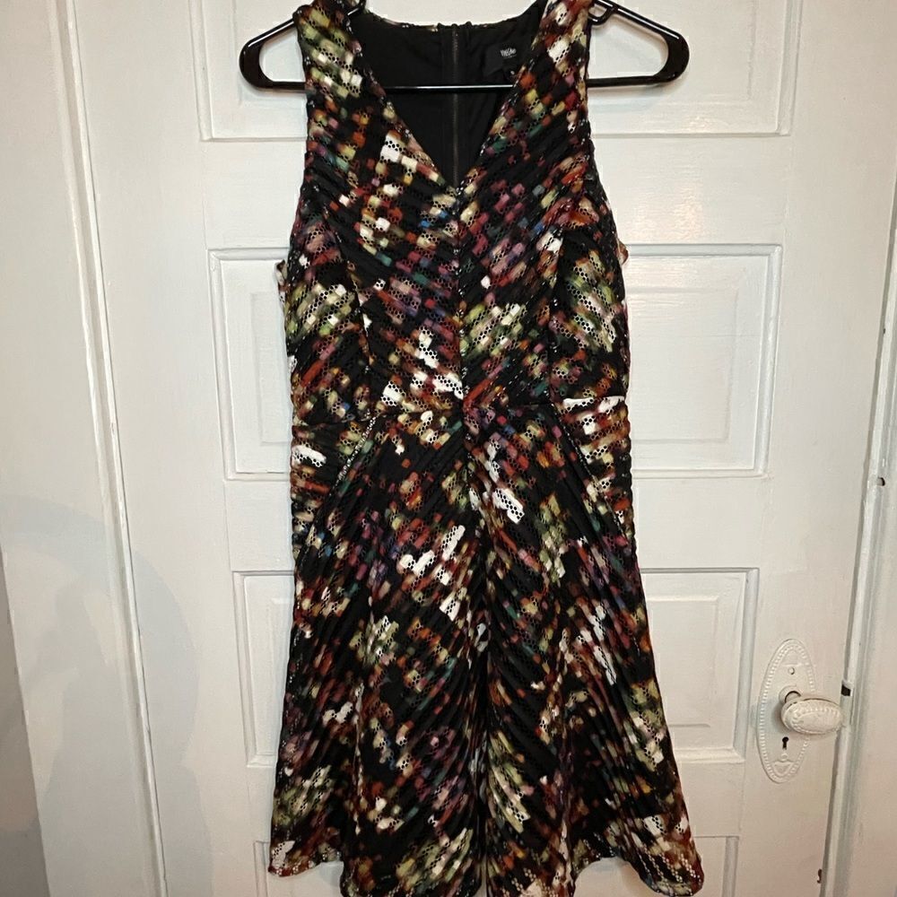 Massimo Colorful Chevron Skater Dress w/ Exposed Zipper - Picture 6 of 14